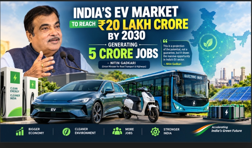 India's EV Market to Reach Rs 20 Lakh Crore by 2030, Generating 5 Crore Jobs: Nitin Gadkari blog